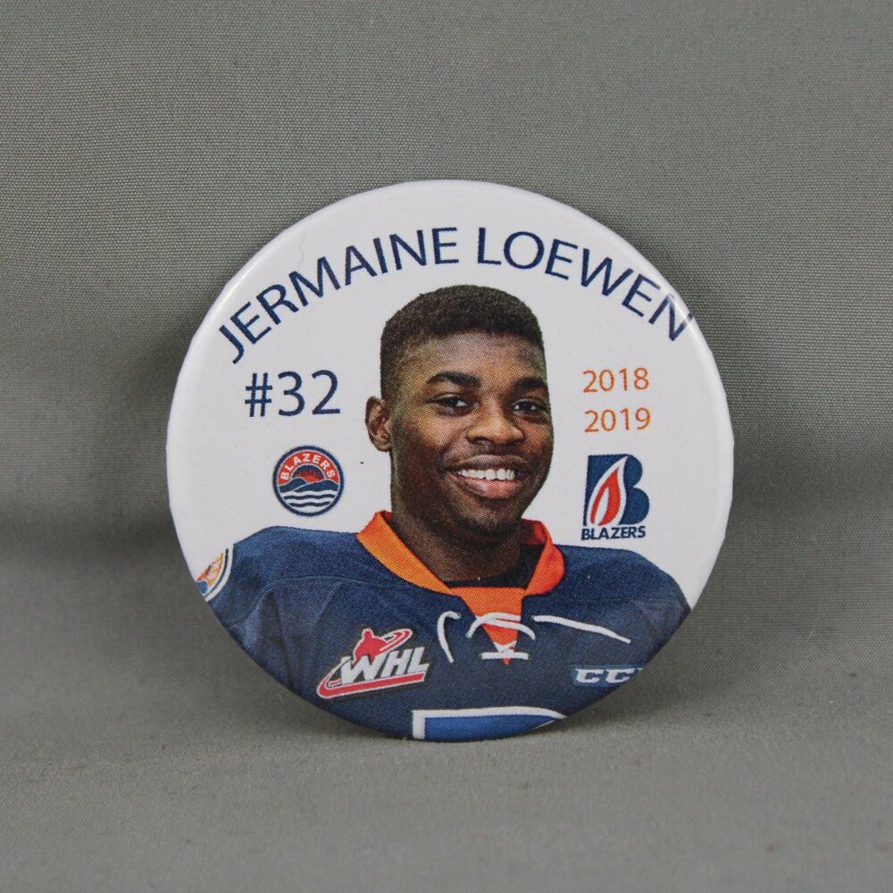 Kamloops Blazers Pin (Retro) - Jermaine Loewen 32 - Celluloid Pin